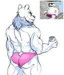 anthro beverage_can big_muscles clothing eyewear fur hair male muscular overweight overweight_male pink_clothing pink_underwear solo sunglasses underwear origamihazel ice_climber polar_bear_(ice_climber) bear mammal polar_bear ursine digital_media_(artwork)