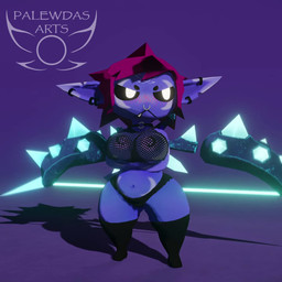 belly big_breasts big_butt big_ears bouncing_belly bouncing_breasts bouncing_butt bow_(weapon) breasts butt clothed clothing dagger ear_piercing facial_piercing female female_humanoid fingers hair looking_at_viewer melee_weapon nipples nose_piercing not_furry piercing purple_body purple_hair purple_skin ranged_weapon sharp_teeth short_stack skimpy slightly_chubby slightly_chubby_female solo teeth translucent translucent_clothing vibi_(palewdas) weapon palewdas_arts atlyss humanoid imp_(atlyss) 1:1 3d_(artwork) 3d_animation animated blender_(artwork) digital_media_(artwork) hi_res no_sound tagme webm