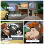 aaron_(artist) andy_porter anthro asking asking_another asking_what background_shot beard black_hair brown_body brown_fur building canid canine canis car comic dialogue duo english_text establishing_panel facial_hair fur green_eyes grey_body grey_fur hair hi_res house inner_monologue inside_car lagomorph leporid male mammal marcelo_(aaron) orange_hair question questioning_tone rabbit speech_bubble talking_to_another text thought_bubble translucent_thought_bubble url vehicle window wolf yes-no_question