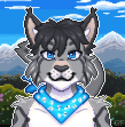 anthro kerchief looking_at_viewer male one_eye_closed smile solo tail tail_motion talking_to_viewer wink winking_at_viewer grumpyfart felid feline mammal animated digital_media_(artwork) icon pixel_(artwork) pixel_animation