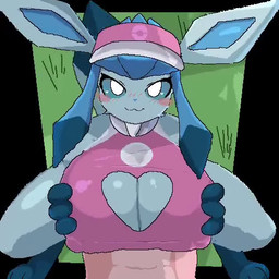 anthro big_breasts big_ears blue_body blue_fur blue_sclera blush bodily_fluids breast_play breasts cleavage_cutout clothing crouching cum cum_on_breasts cum_on_clothing cum_on_face cum_on_self cutout duo engulfing_titfuck female female_on_human first_person_view fur genital_fluids hat headgear headwear holowear_(pokemon) male male/female male_pov nipple_outline sex surprised tail tail_motion tailwag titfuck titfuck_under_clothes sky_necko nintendo pokemon pokemon_unite pink_unite_style_glaceon eeveelution generation_4_pokemon glaceon human mammal pokemon_(species) 1:1 animated low_res no_sound short_playtime video
