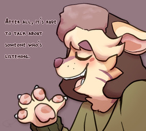 anthro blonde_hair clothing dialogue fur hair hat headgear headwear male paws simple_background smile tan_body tan_fur text trapper_hat ushanka bubsythreedee undertale undertale_(series) nuille_(odinokiy) canid canine canis domestic_dog mammal shiba_inu spitz english_text