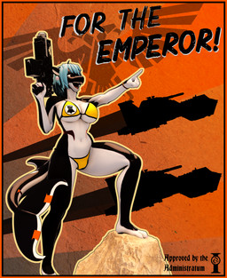 anthro big_breasts bikini blue_hair border breasts camel_toe clothing colored_edge_bikini curvy_figure female gesture gun hair hand_gesture multicolored_body orange_border orange_eyes pointing pose poster ranged_weapon rock solo swimwear triangle_bikini two-piece_swimsuit two_tone_body under_boob weapon wide_hips yelling yellow_bikini yellow_clothing yellow_swimwear rileyarlic_(artist) valorlynz_(modeler) warhammer_(franchise) warhammer_40000 zea_nalya aquatic cetacean dolphin mammal oceanic_dolphin orca toothed_whale 3d_(artwork) absurd_res digital_media_(artwork) hi_res