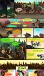 absurd_res club_(weapon) comic crowd dialogue digitigrade dinosaur dodo_(thepatchedragon) doerate_(thepatchedragon) dragon dragonscape drekir dromaeosaurid english_text fantasy female feral forest forl_(thepatchedragon) gila_(thepatchedragon) group hi_res hiker_(thepatchedragon) jat_(thepatchedragon) male melee_weapon morning mythological_creature mythological_scalie mythology plant polearm post-apocalyptic reptile scalie spear tail text thepatchedragon theropod tree weapon