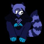 1:1 4_toes 5_fingers alpha_channel anthro barefoot biped black_nose blue_body blue_fur blue_hair bottomwear clothed clothing digital_media_(artwork) feet fingers front_view fully_clothed fur hair hoodie lift_(character) looking_aside low_res male mammal pants pixel_(artwork) procyonid raccoon raised_tail short_hair simple_background sitting smile solo sonickidd234 stripes sweater tail toes topwear transparent_background white_body white_fur