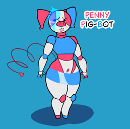 anthro female machine pig_nose pigtails short shortstack stripper inkyproduction animatronic domestic_pig mammal robot robot_anthro suid suine sus_(pig) hi_res