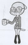 alternate_costume anthro bent_arm beverage big_eyes big_glasses big_iris black_text boots bottomwear clothed clothed_anthro clothed_female clothing coffee coffee_cup collared_shirt container cup ears_down eyebrows eyewear female fingers footwear fully_clothed fully_clothed_anthro fully_clothed_female glasses grumpy holding_beverage holding_coffee holding_coffee_cup holding_container holding_cup holding_object iris legs_together long_eyebrows looking_at_viewer markings mature_anthro mature_female miniskirt mouth_closed no_pupils office_lady pivoted_ears round_glasses shirt shoes skirt snout solo steam tail text text_on_cup thick_eyebrows three-quarter_view topwear wearing_glasses whisker_markings wide_hipped_anthro wide_hipped_female wide_hips seabthevortian cartoon_network the_amazing_world_of_gumball nicole_watterson domestic_cat felid feline felis mammal 2025 digital_drawing_(artwork) digital_media_(artwork) english_text full-length_portrait greyscale monochrome portrait