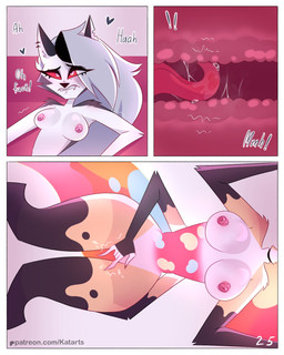 anthro breasts cunnilingus female female/female masturbation oral sex simple_background text tongue vaginal x-ray_view kat._.arts hellaverse helluva_boss mythology loona_(helluva_boss) queen_bee-lzebub_(helluva_boss) canid canid_demon canine demon hellhound mammal mythological_canine mythological_creature 4:5 absurd_res hi_res url