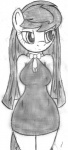 anthro anthrofied big_breasts breasts cleavage cloth clothed clothing dress female hair long_hair solo tg-0 friendship_is_magic hasbro my_little_pony octavia_(mlp) earth_pony equid equine horse mammal pony monochrome