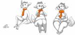 ambiguous_gender anthro belly big_belly clothed clothing embarrassed fur obese obese_ambiguous overweight overweight_ambiguous overweight_anthro scarf solo weight_gain white_body white_fur chinchscribbles guffin arctic_fox canid canine deer fox hybrid mammal true_fox 2015 absurd_res hi_res