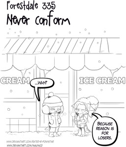 anthro beak boots bottomwear clothed clothing dessert dialogue duo earmuffs female food footwear ice_cream shoes shorts snow speech_bubble text winter_clothing winter_hat young nauyaco forestdale izabell_carroll_(forestdale) sora_jeon_(forestdale) avian bird domestic_cat felid feline felis mammal oscine passerine sparrow 2025 black_and_white english_text hi_res line_art monochrome url