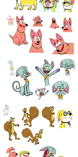 alternate_species bloodshot_eyes brown_body brown_fur buckteeth collar eyestalks feral fur group pawpads pink_body pink_fur simple_background surprised teeth tongue tongue_out white_background yellow_body yellow_fur unknown_artist nickelodeon spongebob_squarepants surprised_patrick_(meme) gary_the_snail patrick_star sandy_cheeks spongebob_squarepants_(character) squidward_tentacles canid canine canis domestic_cat domestic_dog eastern_grey_squirrel felid feline felis gastropod grey_squirrel mammal mollusk rodent sciurid snail tree_squirrel absurd_res hi_res meme