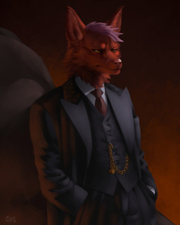 against_surface anthro clock clothed clothed_male clothing collared_shirt disgruntled dress_shirt facial_scar fully_clothed fully_clothed_male fur grey_clothing grey_suit grey_suit_jacket hair hand_in_pocket inner_ear_fluff looking_forward male necktie pink_hair pleated_bottomwear pleated_pants pockets pocketwatch red_background red_body red_fur red_inner_ear_fluff red_necktie red_nose rock scar shirt short_hair simple_background snout snout_scar solo standing suit suit_jacket tail topwear tuft watch white_dress_shirt yellow_eyes guyinvintageclothes canid canine canis mammal wolf 2024 half-length_portrait hi_res portrait signature
