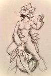 ambiguous_gender anthro breasts cunnilingus duo eyes_closed featureless_breasts female female/ambiguous looking_pleasured oral sex vaginal saulgreatman creatures_of_sonaria roblox aesho aueko reptile scalie absurd_res graphite_(artwork) hi_res traditional_media_(artwork)