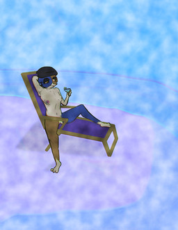 3_toes anthro armpit_fetish armpit_hair beach beanie beverage body_hair breasts chair clothing feet flaccid furniture genitals gynomorph hand_behind_head hat headgear headwear intersex nipples penis pivoted_ears raised_arm reclining relaxing sitting small_breasts solo toes tongue tongue_out shittydoodles epic_games fortnite meow_skulls calico_cat domestic_cat felid feline felis mammal absurd_res hi_res