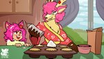 anthro antlers asian_clothing baking big_breasts blush breasts brown_body brown_fur chest_tuft cleavage clothed clothing cooking cupcake duo east_asian_clothing female flower food fur green_body green_fur hair holidays horn icing inside japanese_clothing kimono kitchen messy mismatched_sexual_dimorphism pink_hair plant short_hair short_stack smile tuft thefoxsista mother's_day nintendo pokemon diana_sawsbuck horae_deerling deer deerling generation_5_pokemon mammal pokemon_(species) sawsbuck spring_deerling spring_sawsbuck 16:9 2020 hi_res widescreen daughter_(lore) mother_(lore) mother_and_child_(lore) mother_and_daughter_(lore) parent_(lore) parent_and_child_(lore) parent_and_daughter_(lore)