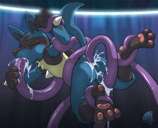 3_toes anal anal_penetration balls cum cum_in_ass cum_in_mouth cum_inside dark_nek0gami eyes_closed hindpaw lucario male nintendo nude oral pawpads paws penetration pokémon soles tentacles toes video_games
Rating: Explicit
Score: 46
User: DragonRanger
Date: June 26, 2012