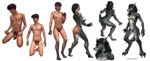 2018 5_fingers 6_breasts anthro beard black_hair blizzard_entertainment borsmenta breast_growth breasts butt canid claws digitigrade facial_hair female fingers fur gender_transformation genitals grey_body grey_fur growth hair hi_res human human_to_anthro kneeling looking_up male mammal mtf_transformation multi_breast multi_breast_growth nipples nude penis pussy smile solo species_transformation standing tail tail_growth transformation warcraft were werecanid worgen