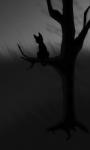 abandoned ambiguous_gender blurred_background lonely plant silhouette sitting_on_branch solo static tree ashypurr domestic_cat felid feline felis mammal 3:5 greyscale low_res monochrome