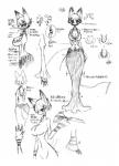 anthro big_breasts breasts claws cleavage clothed clothing dress female hair how-to multi_tail solo tail text toe_claws wide_hips sho_shibamoto pandemonium_wizard_village kayoh canid canine fox mammal hi_res japanese_text monochrome