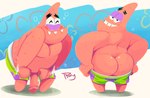 anthro bent_over bite biting_lip bottomwear bottomwear_pull butt clothing clothing_pull flashing flower flower_cloud_(spongebob) genitals half-closed_eyes humanoid_genitalia humanoid_penis male mooning narrowed_eyes overweight overweight_male penis pink_body plant presenting presenting_hindquarters presenting_penis shorts shorts_pull smile solo undressing topony nickelodeon spongebob_squarepants patrick_star asterozoan brittle_star echinoderm marine starfish hi_res