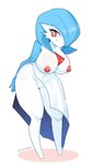 bent_over big_breasts breasts featureless_feet feet female genitals huge_breasts looking_at_viewer nipples non-mammal_nipples not_furry nude pussy simple_background smile solo white_background erocoffee nintendo pokemon gardevoir generation_3_pokemon humanoid pokemon_(species) shiny_pokemon hi_res