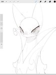 ambiguous_gender eyelashes feral handless looking_at_viewer pseudo_clothing shadow snout solo azre nintendo pokemon generation_5_pokemon pokemon_(species) serperior 3:4 hi_res monochrome