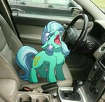 car car_interior cutie_mark eyes_closed female horn inside_car open_mouth photo_background ponies_in_real_life real solo teeth tongue vehicle witchtaunter friendship_is_magic hasbro my_little_pony mythology volvo_(car) lyra_heartstrings_(mlp) equid equine mammal mythological_creature mythological_equine unicorn 2022 absurd_res hi_res photography_(artwork)