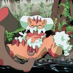 1:1 2021 3_toes absurd_res animal_genitalia animal_pussy anus canine_genitalia canine_pussy claws creek detailed_background feet female feral fingering fog forest front_view fur generation_5_pokemon genitals hi_res landorus landorus_(therian_form) legendary_pokemon looking_at_viewer lying masturbation multicolored_body nintendo on_back open_mouth orange_body orange_fur outside perfectlynormal plant pokemon pokemon_(species) pussy red_body red_fur signature soles solo spread_legs spreading toe_claws toes tree vaginal vaginal_fingering vaginal_masturbation water white_body white_fur