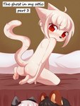 anthro barely_visible_genitalia barely_visible_pussy bed black_nose blush butt duo female furniture genitals looking_back male male/female nude pillow pussy red_eyes solo_focus tail young young_anthro aoizuri amalia_(claralaine) ghost_(claralaine) ken_(claralaine) domestic_cat felid feline felis ghost mammal spirit 3:4 absurd_res comic hi_res pseudo_incest_(lore) stepbrother_(lore) stepbrother_and_stepsister_(lore) stepsibling_(lore) stepsister_(lore)