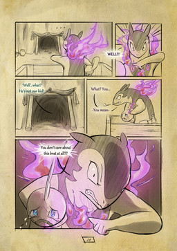 4_fingers ambiguous_gender angry anthro biped blue_eyes bodily_fluids clenched_teeth colored_fire crying dialogue doorway duo fingers fire male page_number purple_fire tears teeth text truescorn nintendo pokemon pokemon_mystery_dungeon shadows_for_hire spike_chunsoft generation_8_pokemon hisuian_form hisuian_typhlosion pokemon_(species) regional_form_(pokemon) sobble 2024 comic english_text hi_res