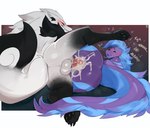 animal_genitalia animal_penis anthro balls big_butt big_knot big_penis blue_hair bodily_fluids butt canine_genitalia canine_penis cum cum_in_ass cum_inside cum_on_butt cumshot duo ejaculation eyes_closed fangs fluffy fluffy_tail forked_tongue genital_fluids genitals hair heart_symbol knot long_tail looking_pleasured male male/male moan nude_male penis purple_body purple_scales scales tail tail_tuft teeth tongue tuft vilf nintendo pokemon canid canine generation_5_pokemon hybrid lizard mammal pokemon_(species) reptile scalie zoroark absurd_res hi_res