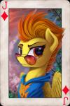 card card_template diamonds_(suit) eyewear feathered_wings feathers female feral fur hair jack_of_diamonds looking_at_viewer multicolored_hair orange_hair outside playing_card playing_card_template solo suit_symbol sunglasses two_tone_hair wings yellow_body yellow_feathers yellow_fur yakovlev-vad friendship_is_magic hasbro my_little_pony mythology spitfire_(mlp) wonderbolts_(mlp) equid equine mammal mythological_creature mythological_equine pegasus 2015 2:3 hi_res