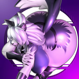 anthro big_breasts big_butt black_clothing black_gloves black_handwear black_latex black_legwear black_panties black_thigh_highs black_underwear breasts butt clothed clothed_anthro clothed_female clothing ear_piercing ear_ring female fingerless_gloves fluffy fluffy_tail fur gloves grey_body grey_clothing grey_fur grey_hair grey_topwear hair handwear huge_breasts huge_butt latex latex_clothing latex_gloves latex_handwear latex_legwear latex_panties latex_thigh_highs latex_underwear legwear lips multicolored_body multicolored_fur nipple_outline panties piercing ring_piercing solo tail thick_bottom_lip thick_thighs thigh_highs topwear two_tone_body two_tone_fur underwear white_body white_fur wide_hips mechanicalstage raguda_(modeler) hellaverse helluva_boss mythology loona_(helluva_boss) canid canid_demon canine demon hellhound mammal mythological_canine mythological_creature 2025 3d_(artwork) absurd_res digital_media_(artwork) hi_res