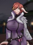 big_breasts breasts detailed_background exposure_variation female horn huge_breasts solo tail furball final_fantasy final_fantasy_xiv square_enix rei_(tristan13) animal_humanoid au_ra humanoid scalie scalie_humanoid