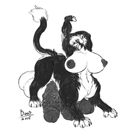 3_penises animal_genitalia balls black_penis breasts claws erection genitals gynomorph gynomorph_taur hyper intersex intersex_taur multi_balls multi_genitalia multi_penis muscular muscular_gynomorph muscular_intersex muscular_taur nipples nude penile_spines penis sheath solo boo3 sasha_(maloo) felid lion mammal pantherine taur 2015 hi_res monochrome