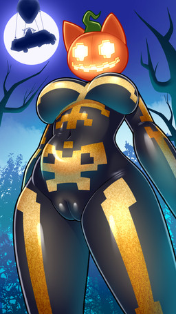 big_breasts breasts featureless_breasts female for_a_head forest forest_background genitals nature nature_background navel nude orange_body plant solo tree vulva acstlu epic_games fortnite spice_(fortnite) domestic_cat felid feline felis mammal object_head 2025 hi_res