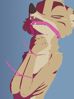 4_fingers anthro arms_tied black_nose blue_background bound cloth_gag countershade_fur countershading emaciated emaciated_anthro emaciated_female eyes_closed female fingers fur gag gagged gradient_background messy_fur open_mouth ribs simple_background solo tan_body tan_fur teeth zip_tie zip_tie_bondage conditional_dnp tangerine_(artist) pack_street charlie_(weaver) canid canine corsac_fox fox mammal true_fox 2025 3:4 digital_drawing_(artwork) digital_media_(artwork) hi_res