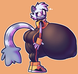 big_breasts big_butt bottomwear breasts butt clothing female footwear gloves grey_body handwear huge_breasts hyper hyper_breasts long_tail looking_back multicolored_body nipple_outline purple_eyes rear_view solo tail tight_clothing topwear klacket idw_publishing sega sonic_the_hedgehog_(comics) sonic_the_hedgehog_(idw) sonic_the_hedgehog_(series) tangle_the_lemur lemur mammal primate ring-tailed_lemur strepsirrhine 2025 colored digital_media_(artwork) hi_res shaded