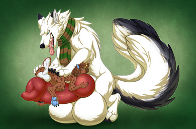 2_tails 4_toes 5_fingers animal_genitalia animal_penis anthro anus balls big_balls big_penis black_claws black_pawpads blue_eyes blue_inner_ear blue_pawpads brown_body brown_fur brown_hair canine_genitalia canine_penis claws dipstick_ears duo ear_markings eyebrows feet feral fingers fur genitals green_eyes hair huge_balls huge_penis hugging_penis hyper hyper_genitalia hyper_penis inner_ear_fluff knot knotted_penis larger_feral larger_male lying_on_penis male markings mostly_nude multi_tail multicolored_body multicolored_ears multicolored_fur open_mouth pawpads penis pink_tongue red_penis scarf scarf_only sharp_teeth size_difference smaller_anthro smaller_male spots tail teeth toes tongue tuft white_anus white_balls white_body white_fur white_inner_ear_fluff tofu-doggo canid canine canis hyena mammal spotted_hyena wolf hi_res shaded