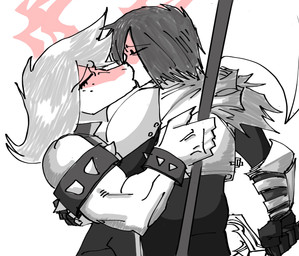 anthro armband biceps blush blushing_profusely bracelet clothed clothed_anthro clothed_female clothed_human clothed_male clothing duo eyes_closed female fingers forearm_muscles freckled_face freckles hair hug human_on_anthro humanoid_hands interspecies jewelry kissing long_hair male male/female medium_hair muscular muscular_anthro muscular_female romantic romantic_couple simple_background spiked_armband spiked_bracelet spikes white_background conqueeflord deltarune undertale_(series) kris_dreemurr susie_(deltarune) human mammal scalie absurd_res hi_res spot_color