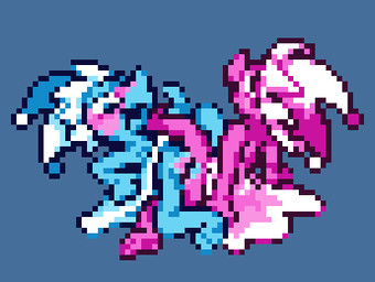 blush blushing_profusely bodily_fluids clothing dress dress_only drooling duo female female/female pawpads pseudo_clothing saliva sex tribadism vaginal water miner_mate_coffee deltarune undertale_(series) darkner elemental_creature humanoid mizzle_(deltarune) water_creature low_res