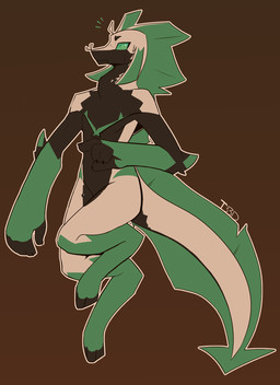 anthro big_hands black_body dorsal_frill eyebrows fin frill_(anatomy) green_body green_eyes male membrane_(anatomy) no_irises nude simple_background slime solo tail tail_fin white_body worried_look trueblue3d motcha_(trueblue3d) aquatic eel fish goo_creature hi_res