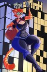 anthro boots breasts clothed clothing eyewear female footwear gloves goggles green_eyes handwear high_heeled_boots high_heels night open_mouth outside shoes solo thick_thighs jaeh loree domestic_cat felid feline felis mammal 2018 absurd_res hi_res