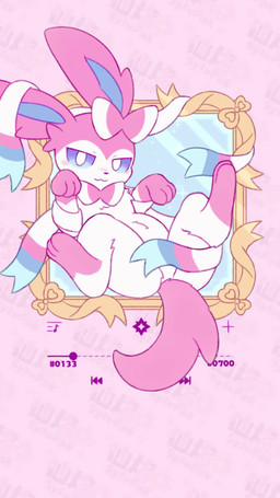 ambiguous_gender feral sound_warning sylvpak nintendo pokemon eeveelution generation_4_pokemon generation_6_pokemon glaceon leafeon pokemon_(species) sylveon 9:16 animated hi_res meme short_playtime sound webm