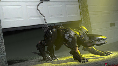 butt dominant machine male mecha quadruped solo zanethezard konami metal_gear blade_wolf bladewolf canid canine canis mammal wolf 16:9 2026 3d_(artwork) digital_media_(artwork) hi_res source_filmmaker_(artwork) widescreen