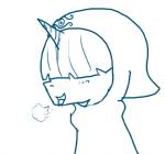 blue_and_white clothing equid equine fan_character female feral ficficponyfic hasbro horn mammal monochrome my_little_pony mythological_creature mythological_equine mythology sensoria_(colt_quest) simple_background solo tongue tongue_out unicorn white_background