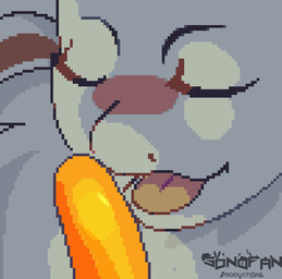 anthro bodily_fluids cum cum_drip dripping duo ejaculation eyes_closed fur genital_fluids genitals licking male oral penile penis penis_lick sex tongue white_body white_fur sonofan animated digital_media_(artwork) loop pixel_(artwork) pixel_animation