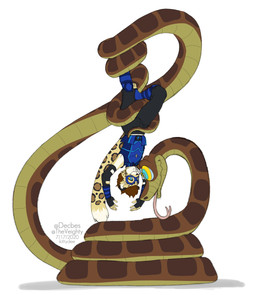 anthro clothed clothing coiling countershading dominant dominant_male duo eye_contact feral forked_tongue hypnosis looking_at_another male mind_control ringed_eyes simple_background submissive submissive_male tongue white_background kittydee disney the_jungle_book ash_(ashkelling) kaa_(jungle_book) felid leopard mammal pantherine reptile scalie snake 2020 absurd_res digital_media_(artwork) hi_res