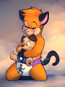 anthro blue_clothing blue_underwear blush bottomwear briefs brown_body clothing colored_seam_underwear countershading diaper eyes_closed eyewear feet fingers glasses hug humping kneeling male orange_body plushie plushophilia simple_background slightly_chubby solo tail tan_body thin_tail toddler underwear white_seam_underwear yellow_eyes young young_anthro battler ony tuntematon canid canine canis domestic_cat domestic_dog felid feline felis mammal 3:4 digital_drawing_(artwork) digital_media_(artwork) hi_res
